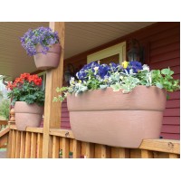 Bloomers Self-Watering Rail Planter Grow Box – 24" Weatherproof Resin Planter – Up to 6" Railings – White   568416159